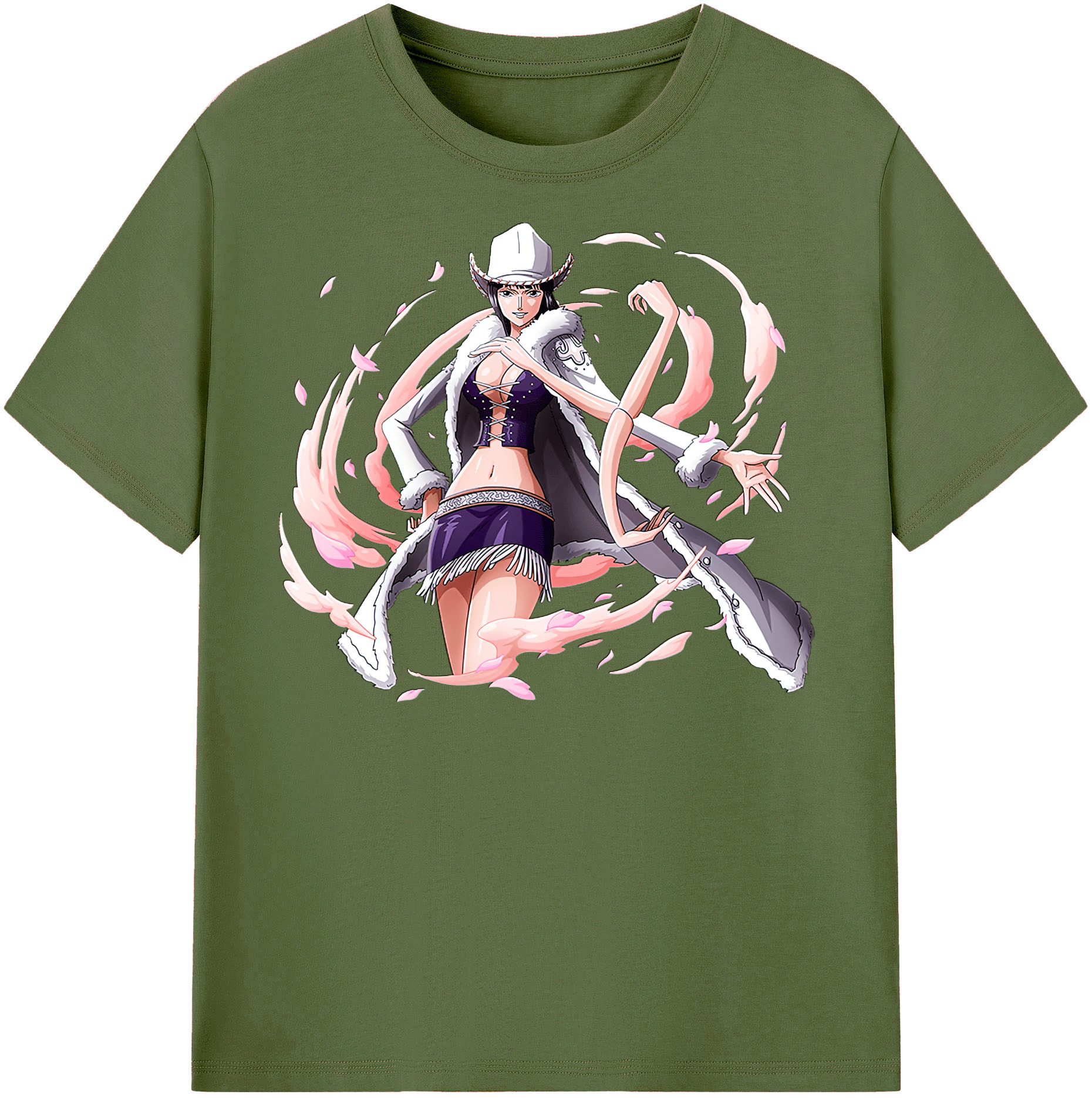 ワンピース ニコ・ロビン ONE PIECE Nico Robin 綿100％半袖Tシャツ（フロントプリント）